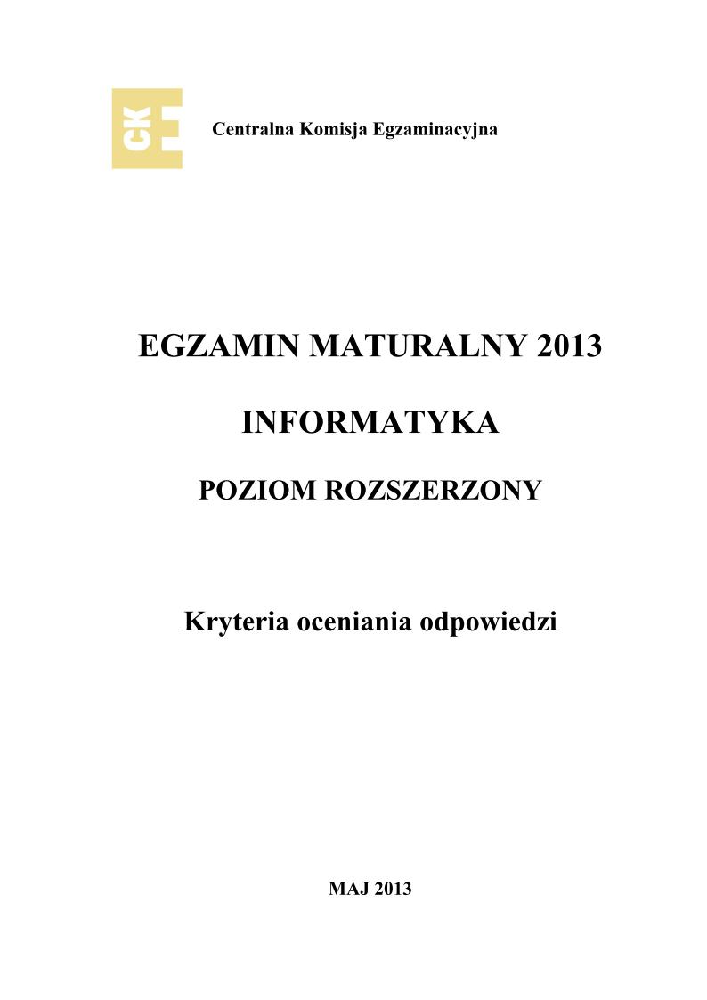 odpowiedzi - informatyka, p. rozszerzony, matura 2013-strona-01