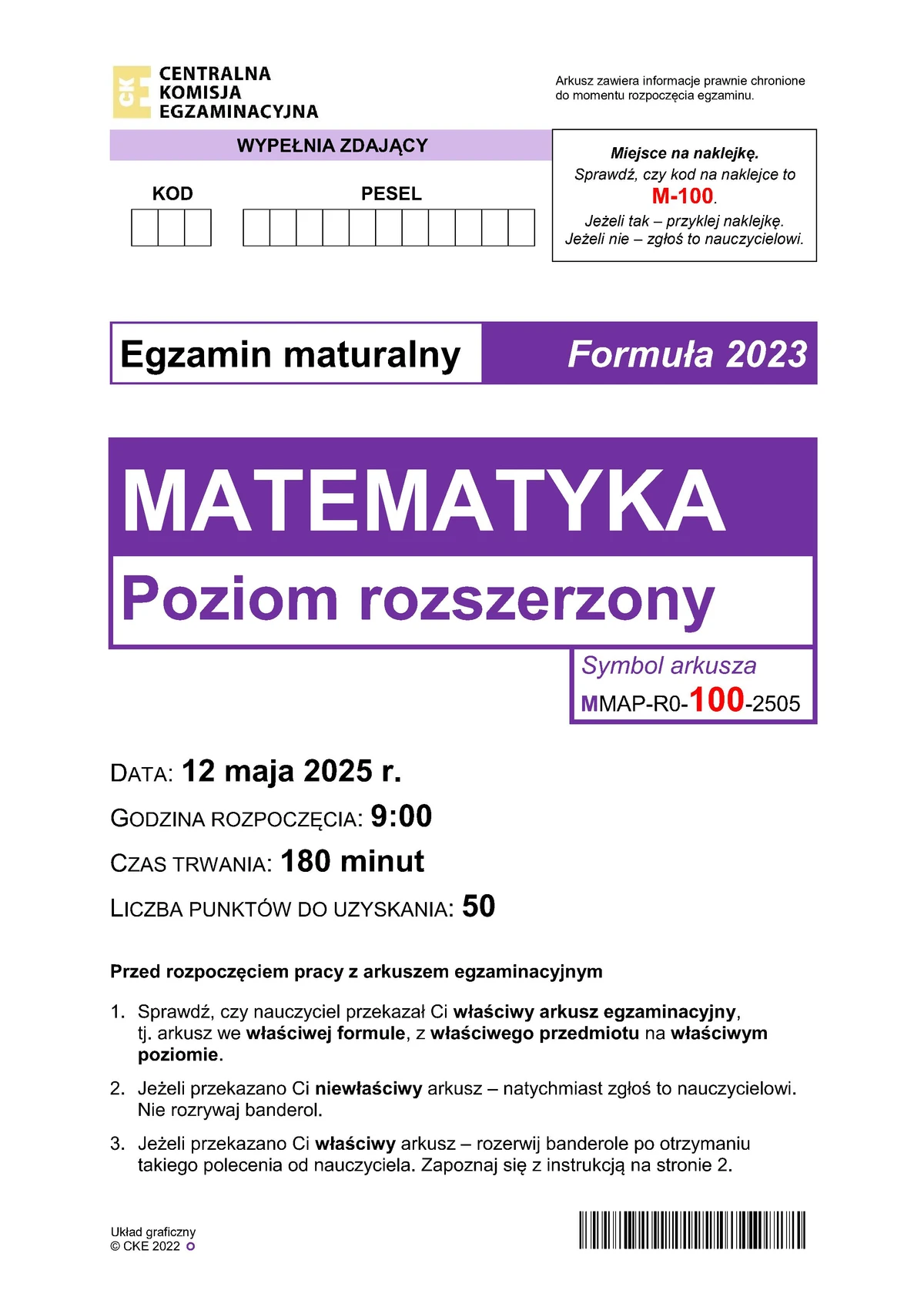 arkusz - matematyka rozszerzony - matura 2025 - maj - 0001