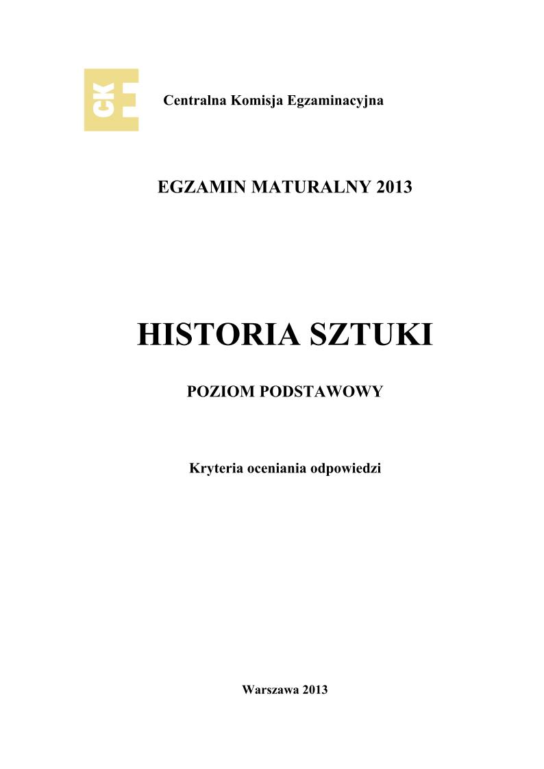 odpowiedzi - historia sztuki, p. podstawowy, matura 2013-strona-01