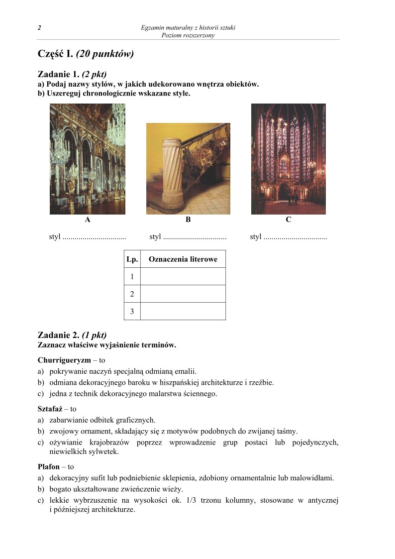 Pytania - historia sztuki, p. rozszerzony - matura 2013-strona-02
