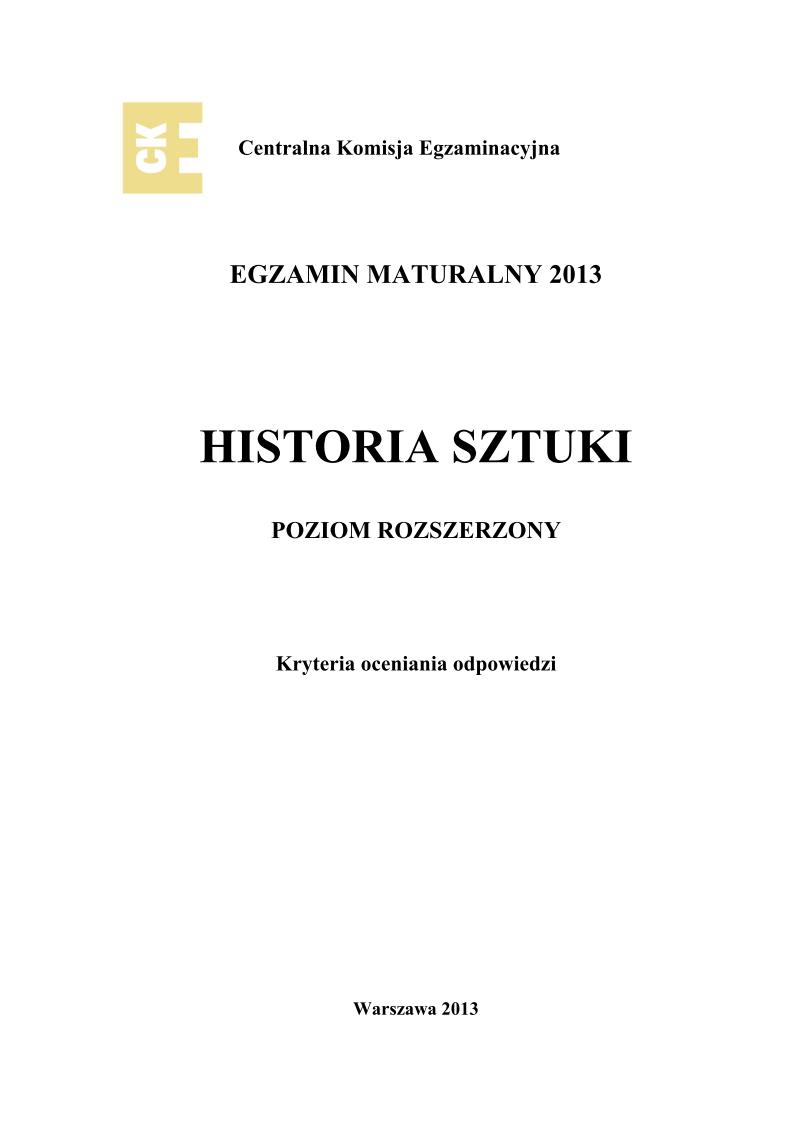 odpowiedzi - historia sztuki, p. rozszerzony, matura 2013-strona-01