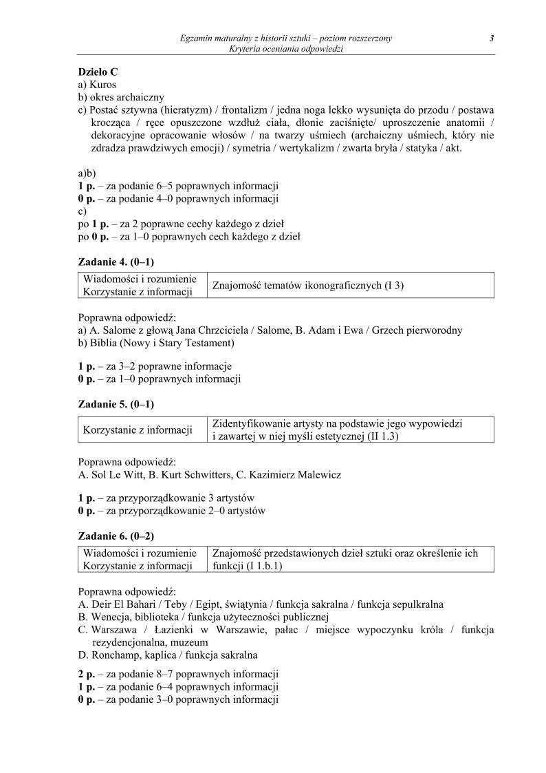 odpowiedzi - historia sztuki, p. rozszerzony, matura 2013-strona-03
