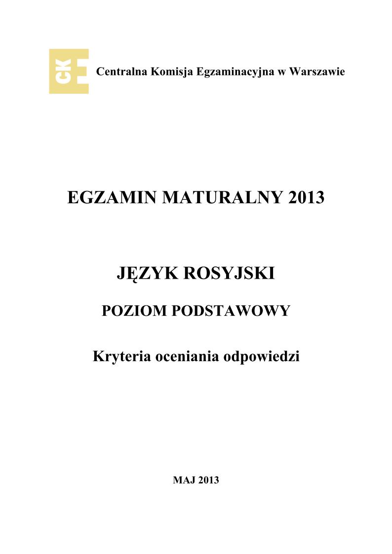 odpowiedzi - j. rosyjski, p. podstawowy, matura 2013-strona-01
