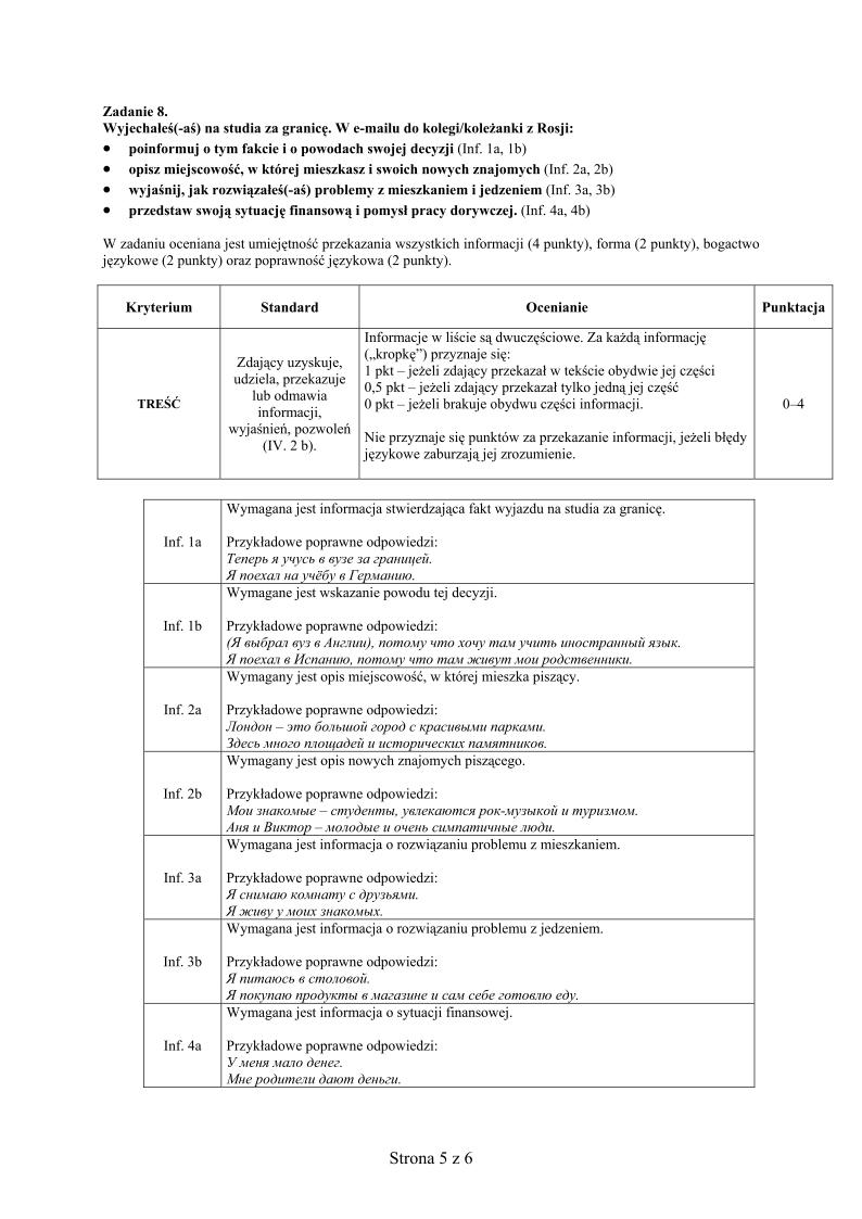 odpowiedzi - j. rosyjski, p. podstawowy, matura 2013-strona-05