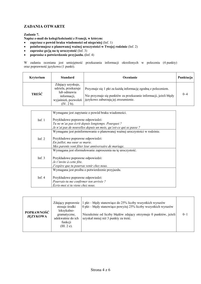 odpowiedzi - j. francuski, p. podstawowy, matura 2013-strona-04