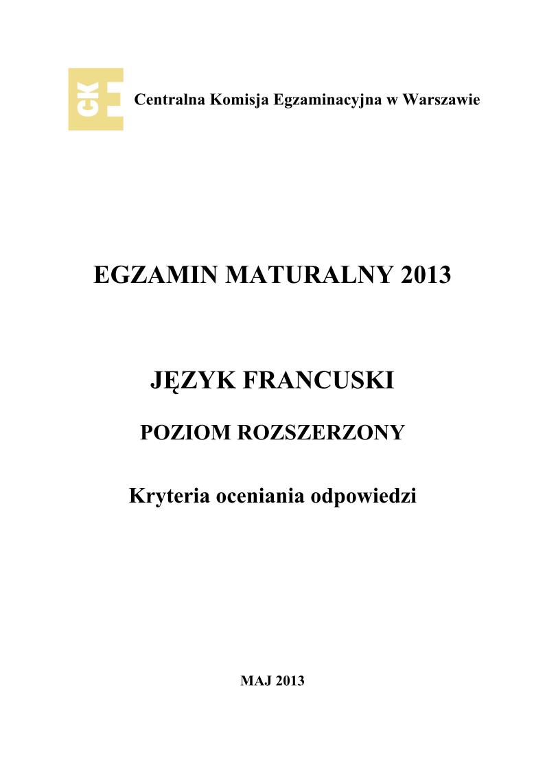 odpowiedzi - j. francuski, p. rozszerzony, matura 2013-strona-01