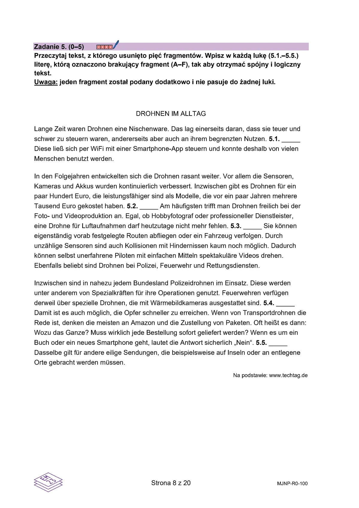 arkusz - niemiecki rozszerzony - matura 2025 - maj - 0008