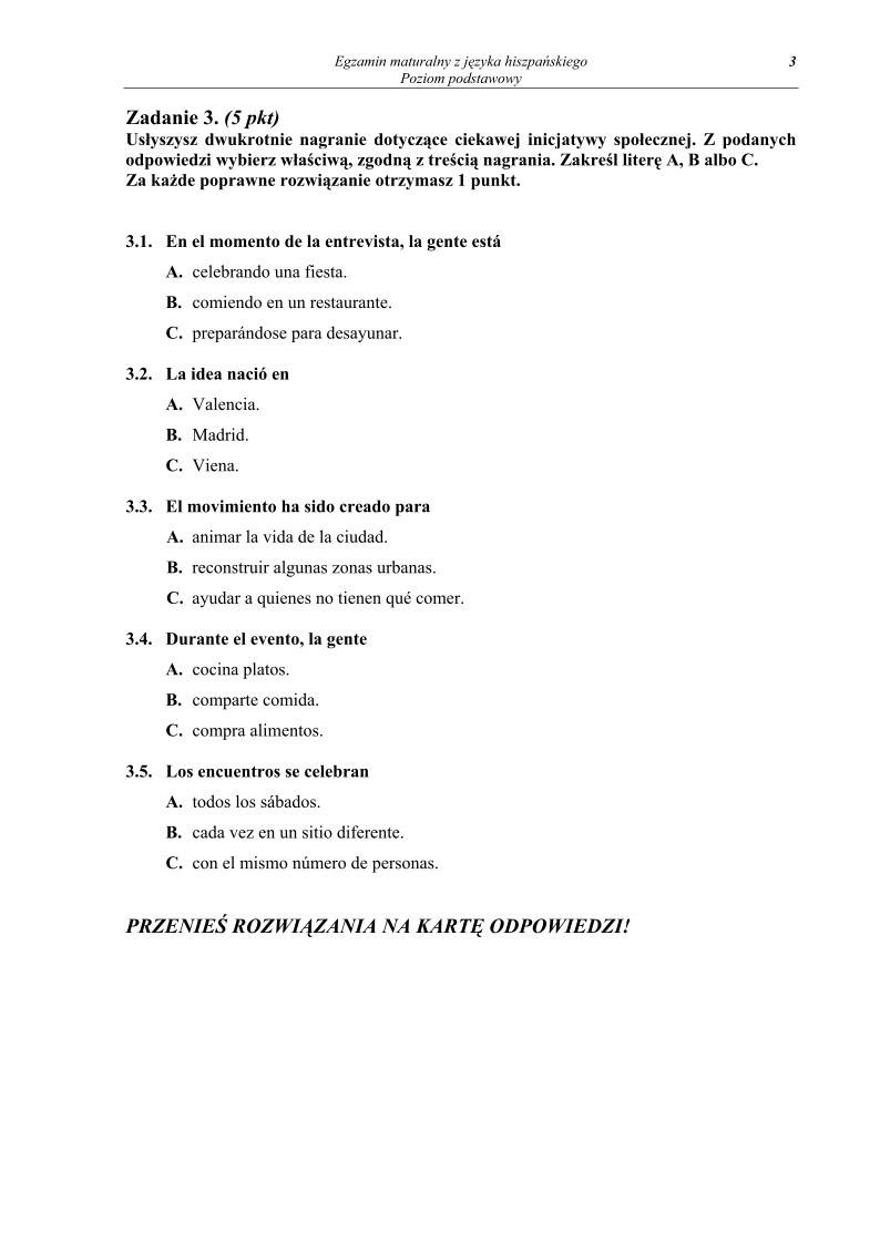 Pytania - język hiszpański, p. podstawowy - matura 2013-strona-03
