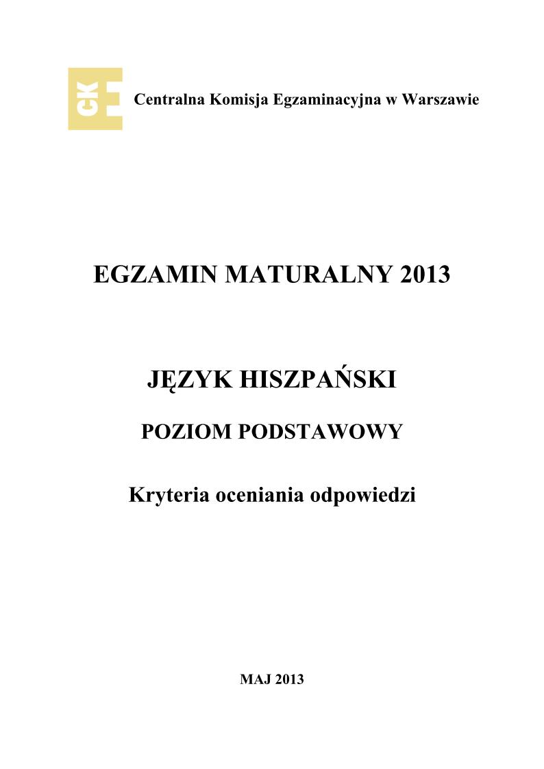 odpowiedzi - j. hiszpanski, p. podstawowy, matura 2013-strona-01