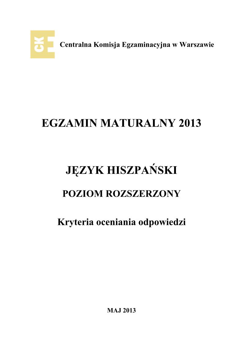 odpowiedzi - j. hiszpanski, p. rozszerzony, matura 2013-strona-01