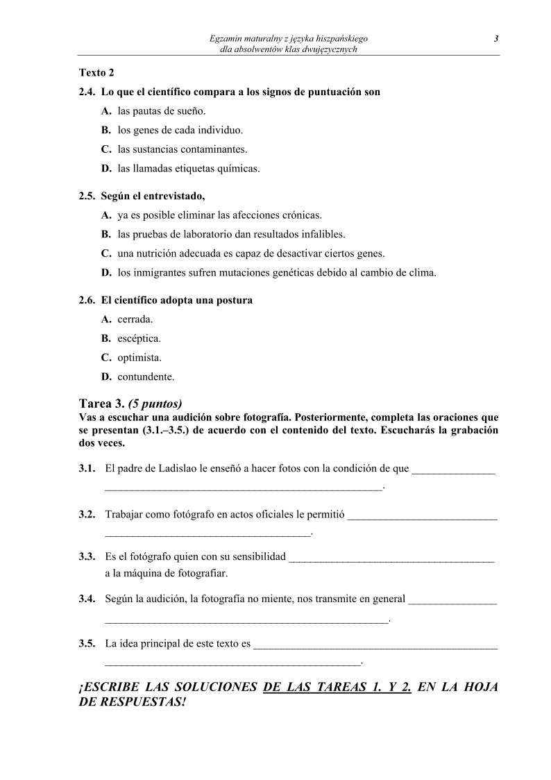Pytania - język hiszpański dla absolwentów klas dwujęzycznych - matura 2013-strona-03
