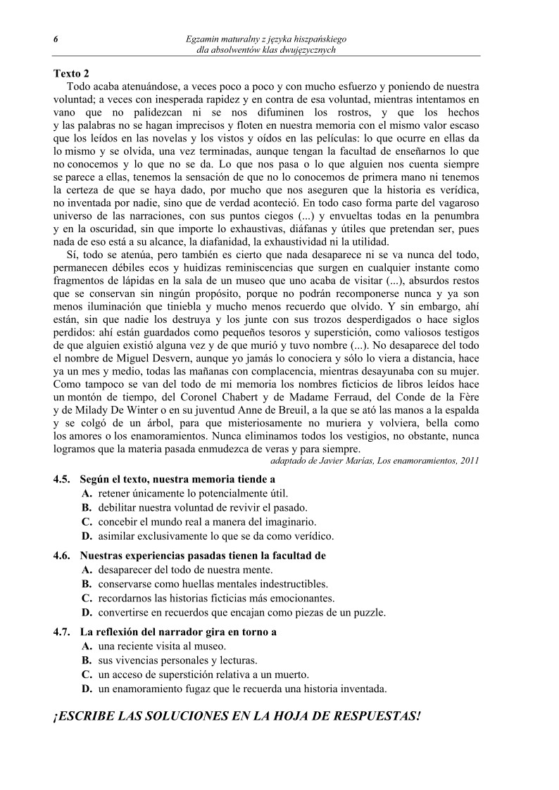Pytania - język hiszpański dla absolwentów klas dwujęzycznych - matura 2013-strona-06