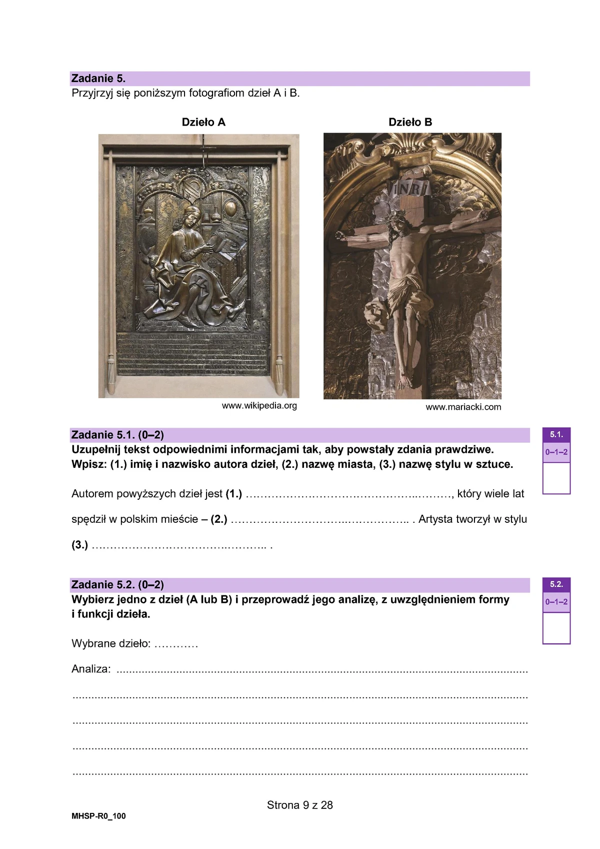 arkusz - Historia sztuki rozszerzony - matura 2025 - maj - 0009