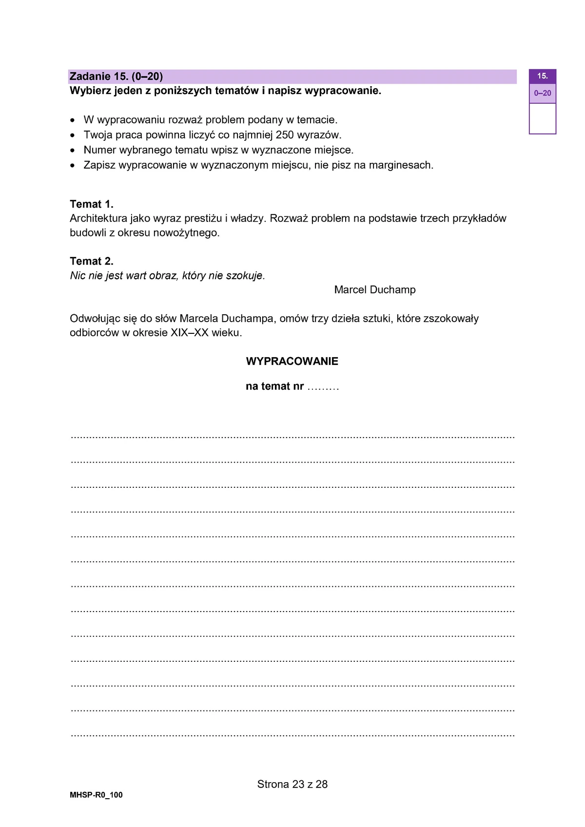arkusz - Historia sztuki rozszerzony - matura 2025 - maj - 0023