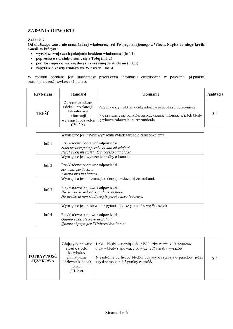 odpowiedzi - j. wloski, p. podstawowy, matura 2013-strona-04