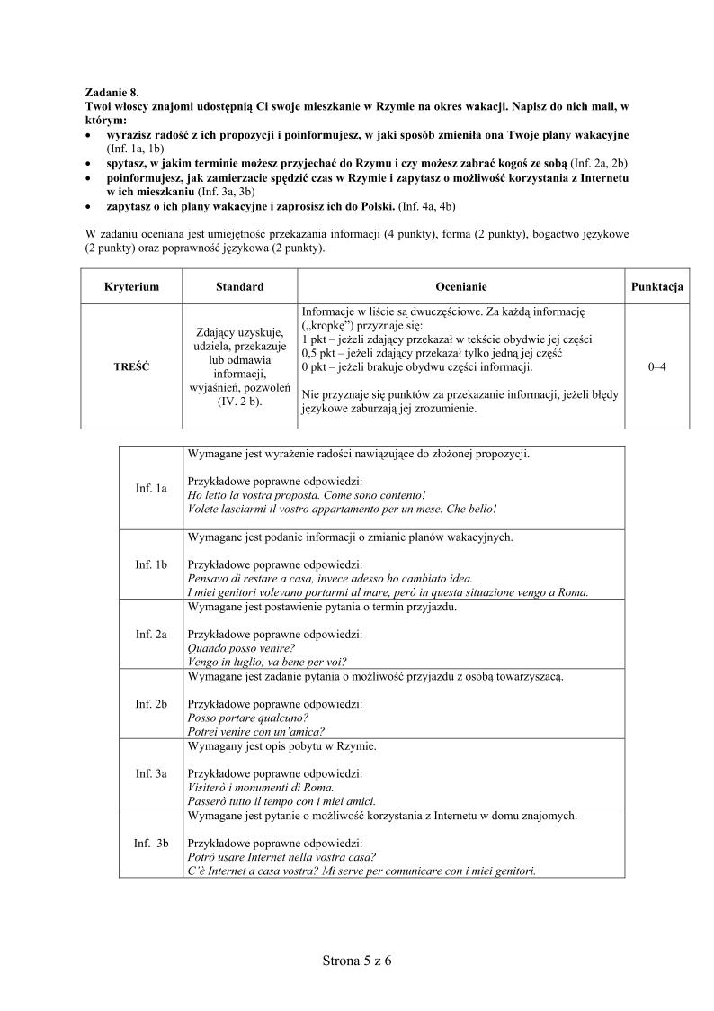 odpowiedzi - j. wloski, p. podstawowy, matura 2013-strona-05