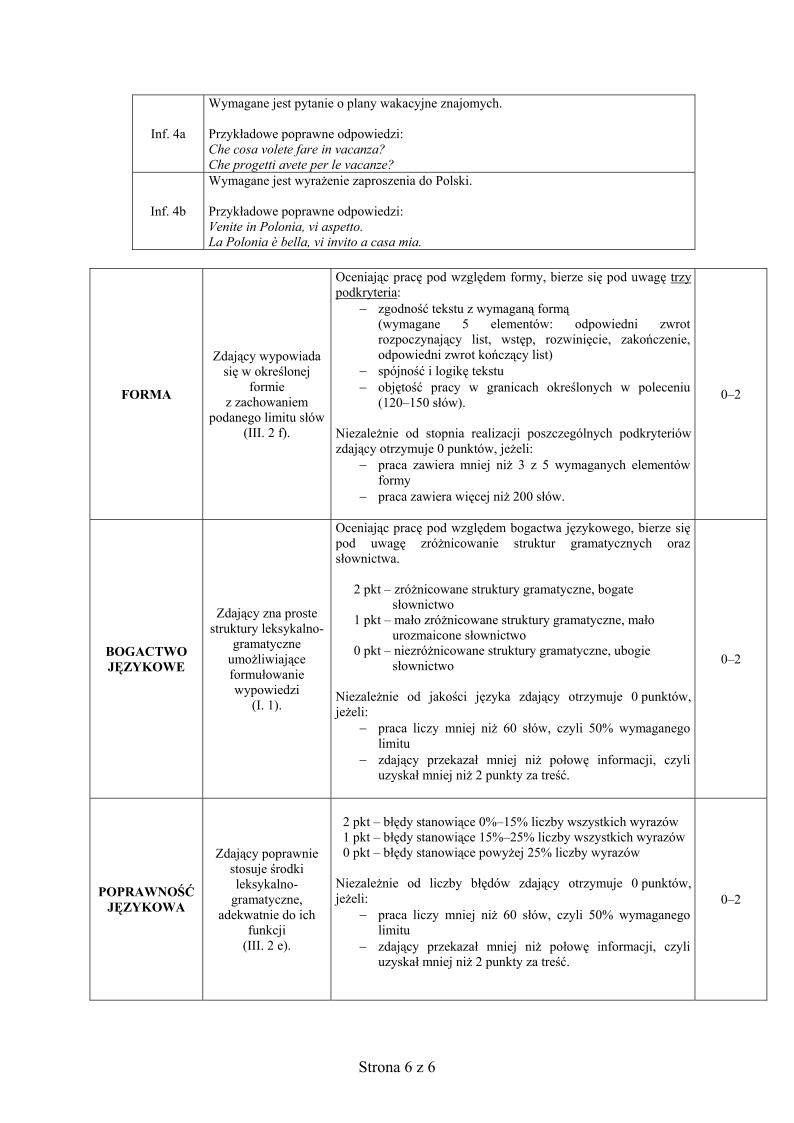 odpowiedzi - j. wloski, p. podstawowy, matura 2013-strona-06