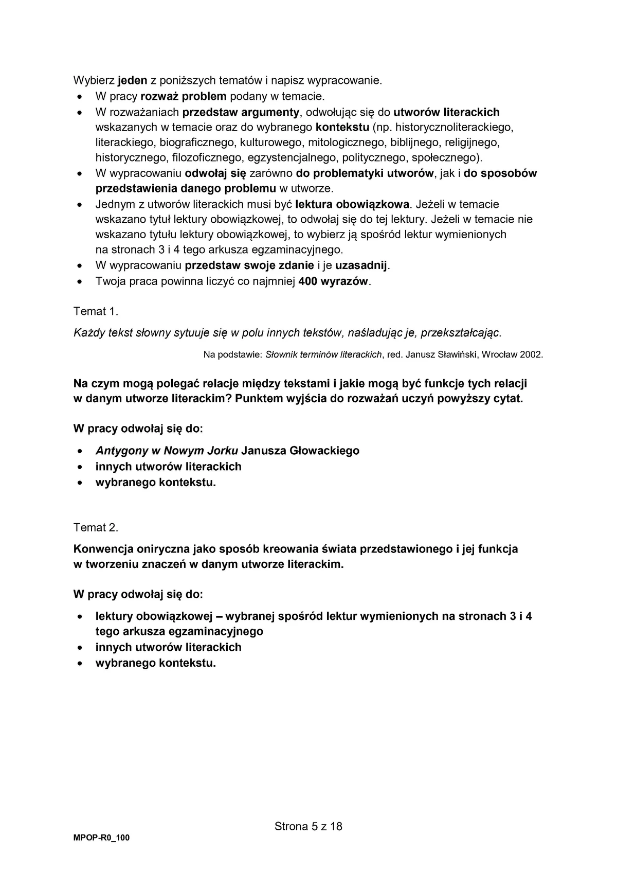 arkusz - polski rozszerzony - matura 2025 - maj - 0005