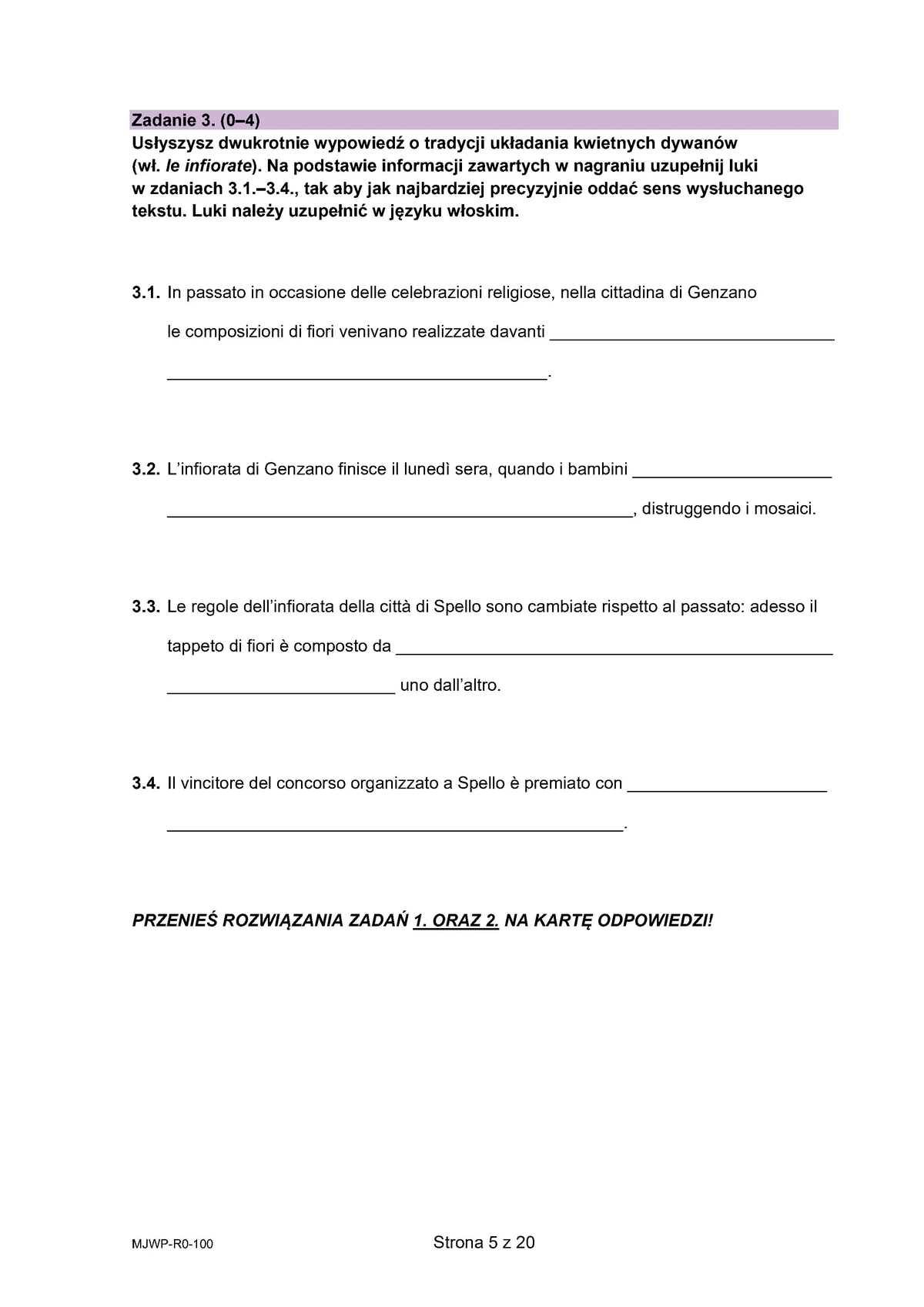 arkusz - włoski rozszerzony - matura 2025 - maj - 0005