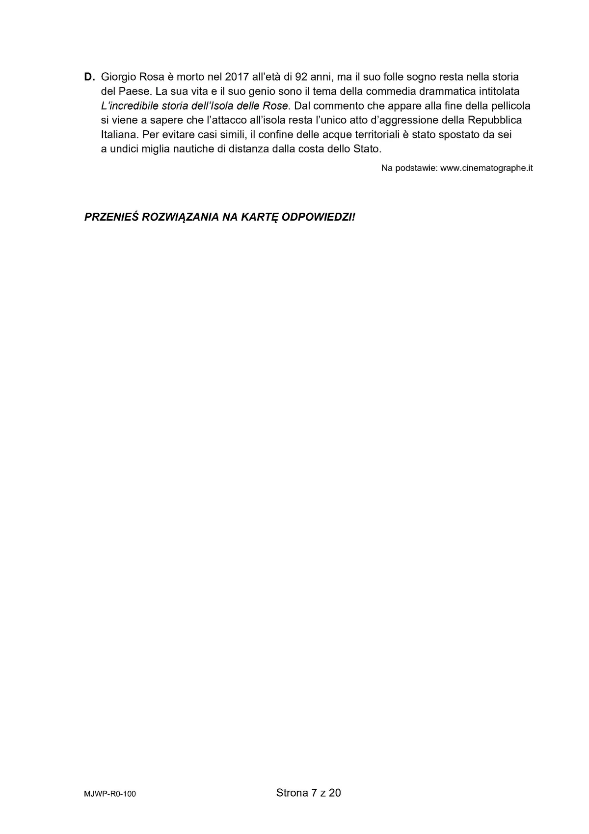 arkusz - włoski rozszerzony - matura 2025 - maj - 0007