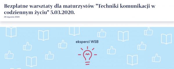 Bezpłatne warsztaty dla maturzystów w WSB w Chorzowie