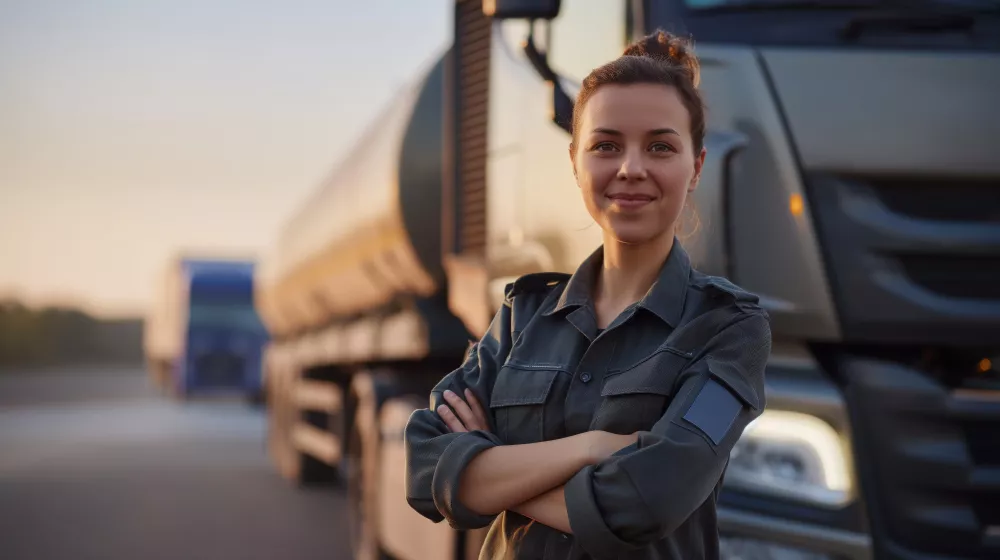 confident-eastern-european-female-truck-driver-standing-by-tanker-truck-sunrise-diversity-transportation-campaign