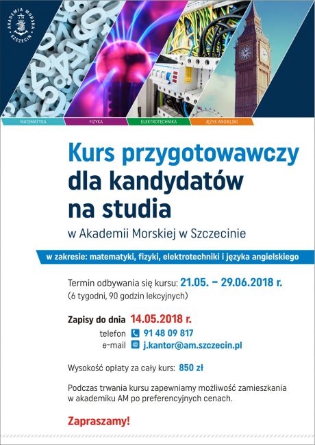 Kurs przygotowawczy dla kandydatów na studia w AM w Szczecinie