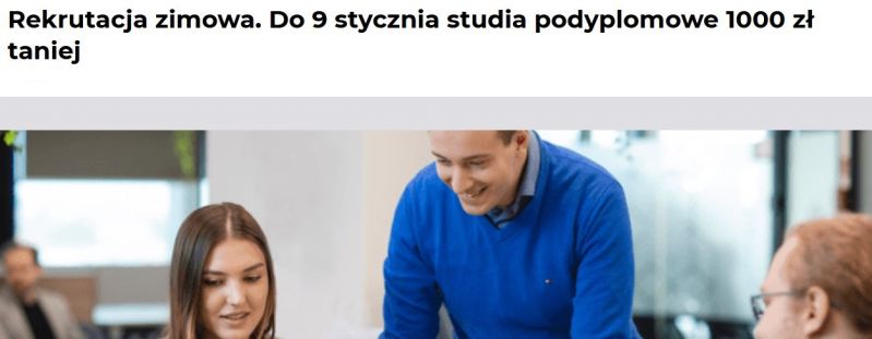 Promocja na studia podyplomowe w DSW